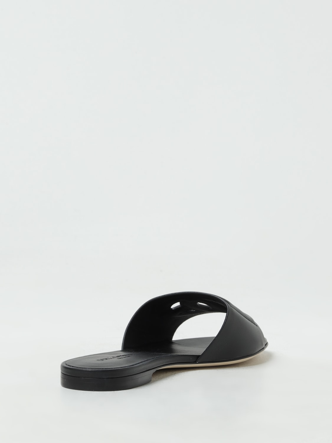 シューズ・サンダルその他 DOLCE & GABBANA Woman Flat sandals Black CQ0436AY329 80999 Calfskin slides with DG Millennials logo in Black for Women