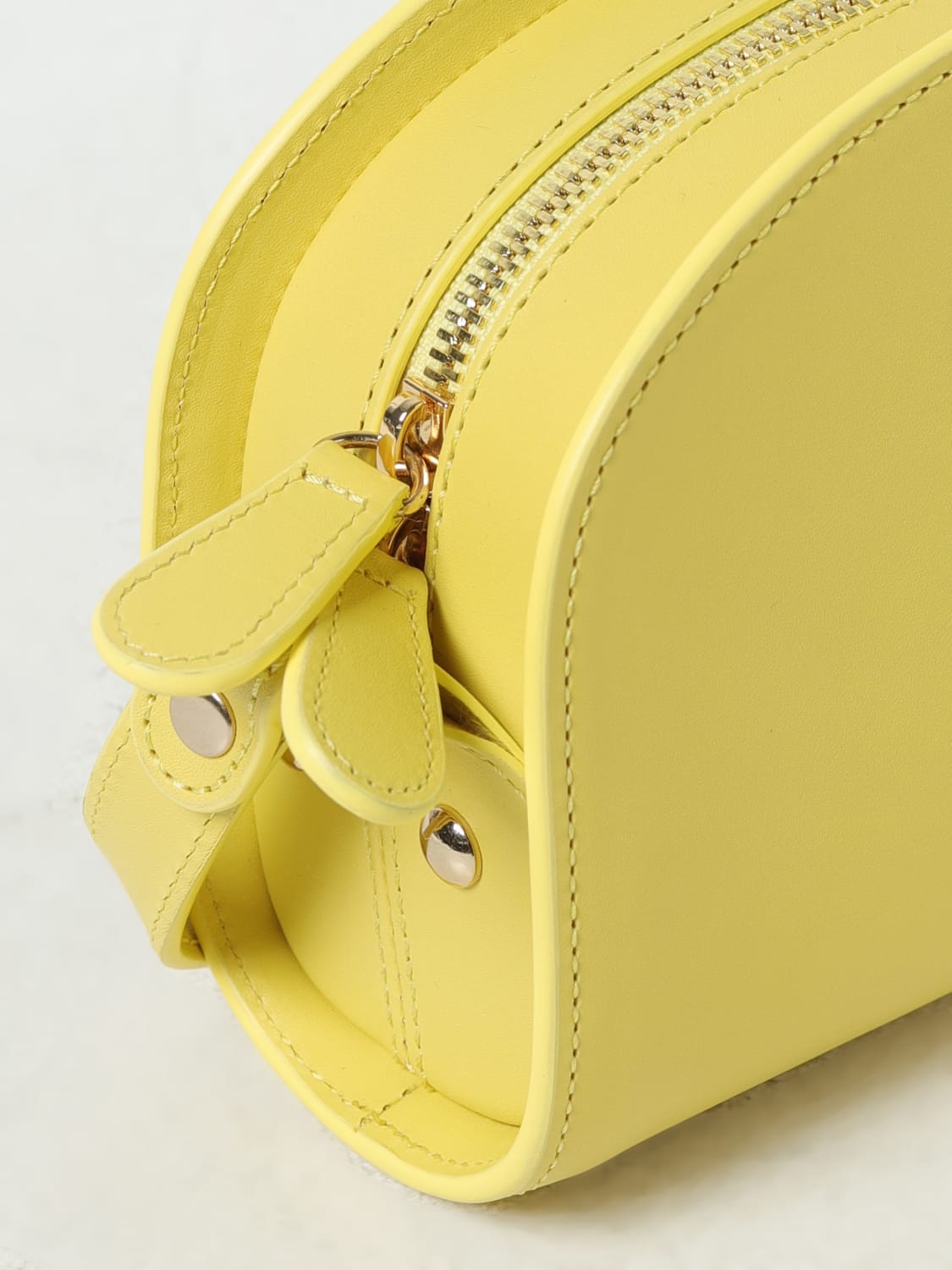 A.P.C. MINI BAG: A.P.C. Demi-Lune bag Leather, Yellow - Img 3