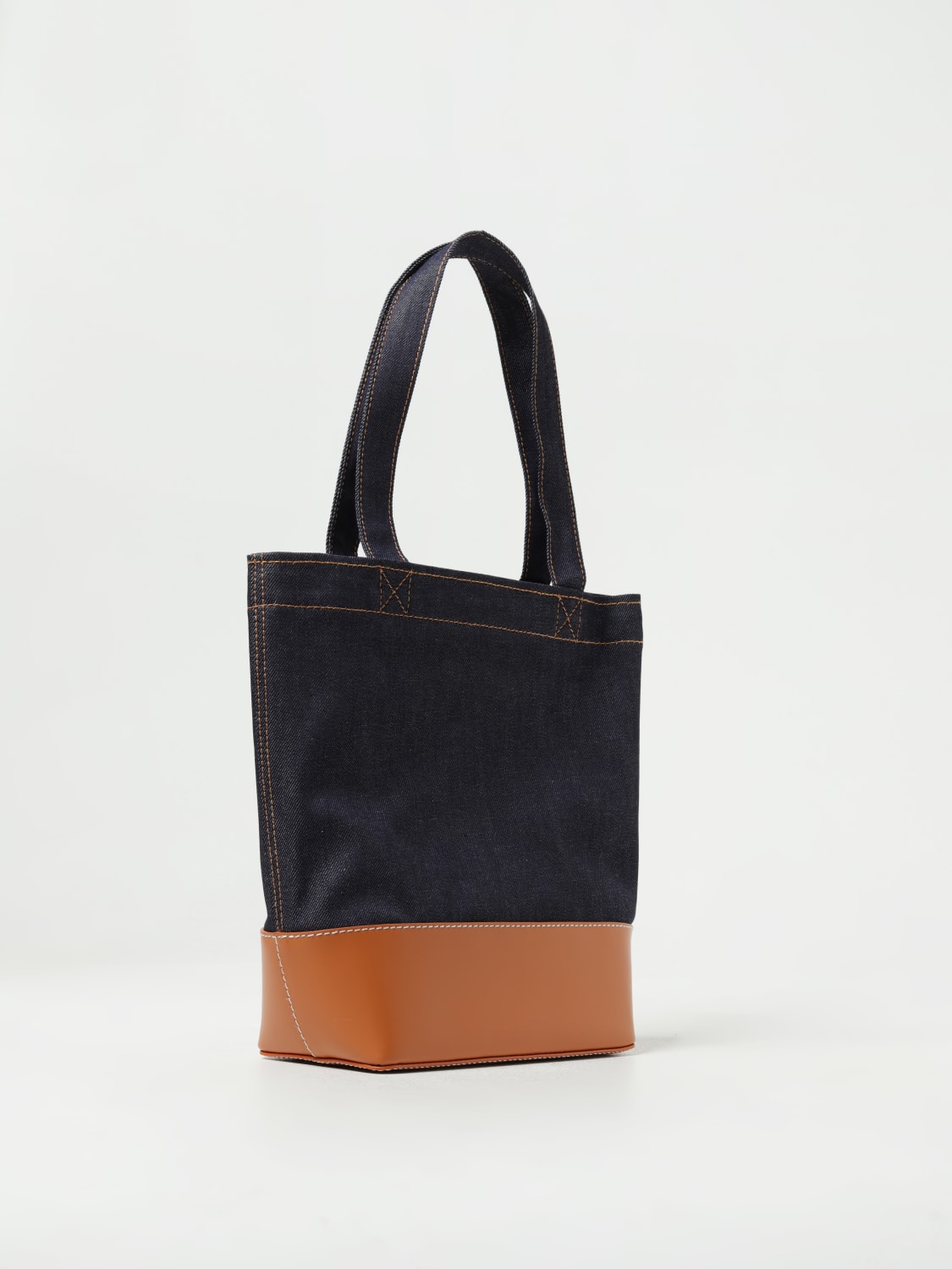 A.P.C. BORSA: Borsa Axel A.P.C. in denim e pelle sintetica, Cammello - Img 2