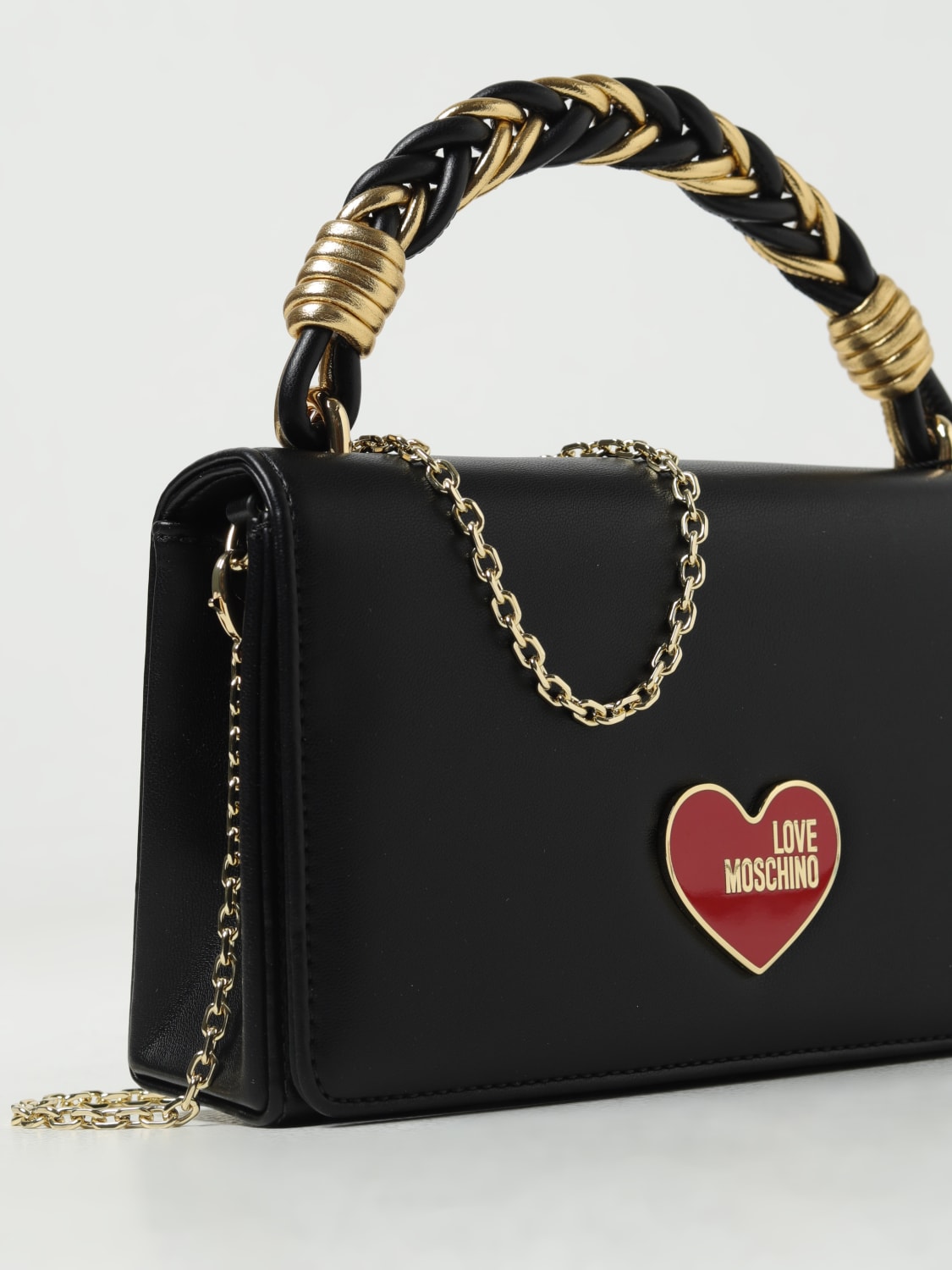 LOVE MOSCHINO CROSSBODY BAGS: Love Moschino bag in synthetic leather with shoulder strap, Black - Img 3