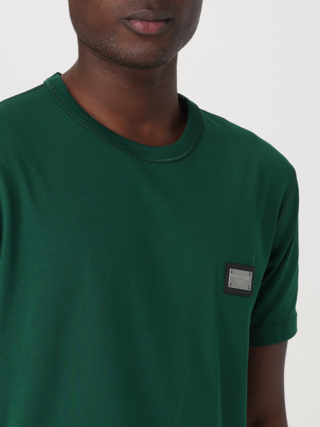 Tシャツ・カットソー DOLCE  GABBANA Men T Shirts G8PT1TG7F2I V0340 green DOLCE & GABBANA: T-shirt men - Moss Green | Dolce & Gabbana