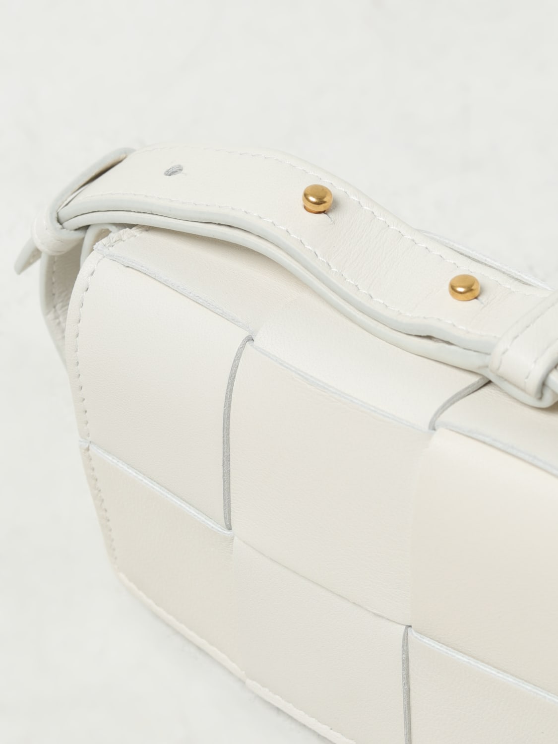 BOTTEGA VENETA: Mini Cassette bag in woven nappa - White