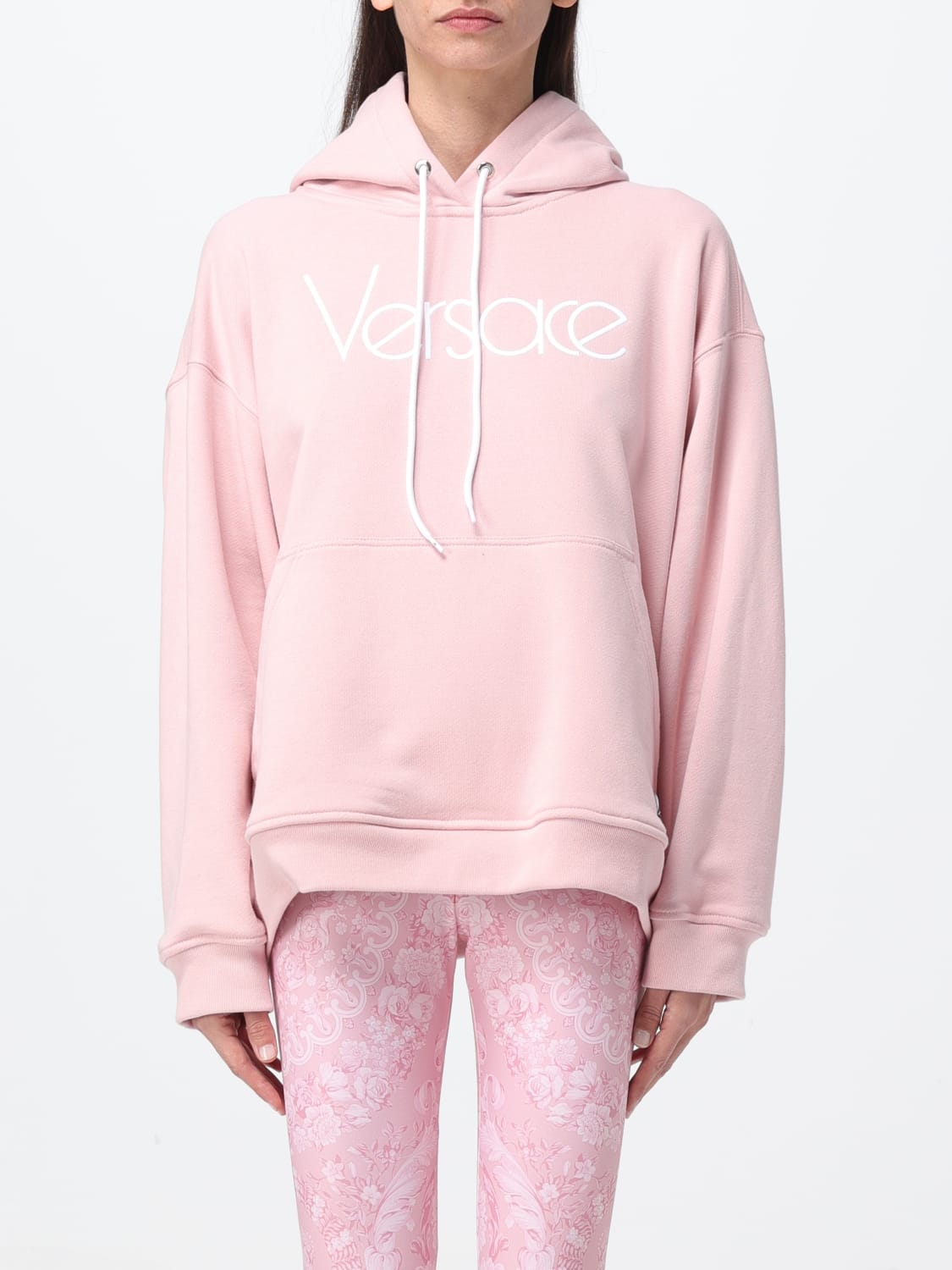 Pink versace hoodie best sale