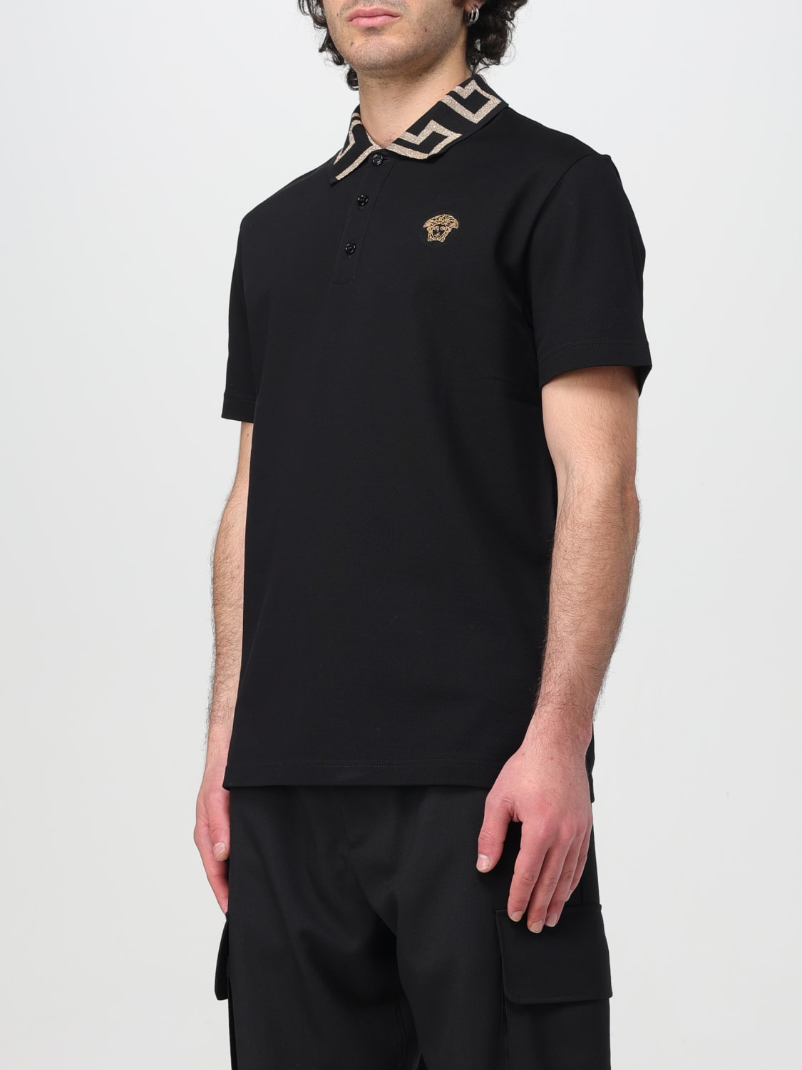 VERSACE POLO SHIRT: Polo shirt men Versace, Black - Img 4