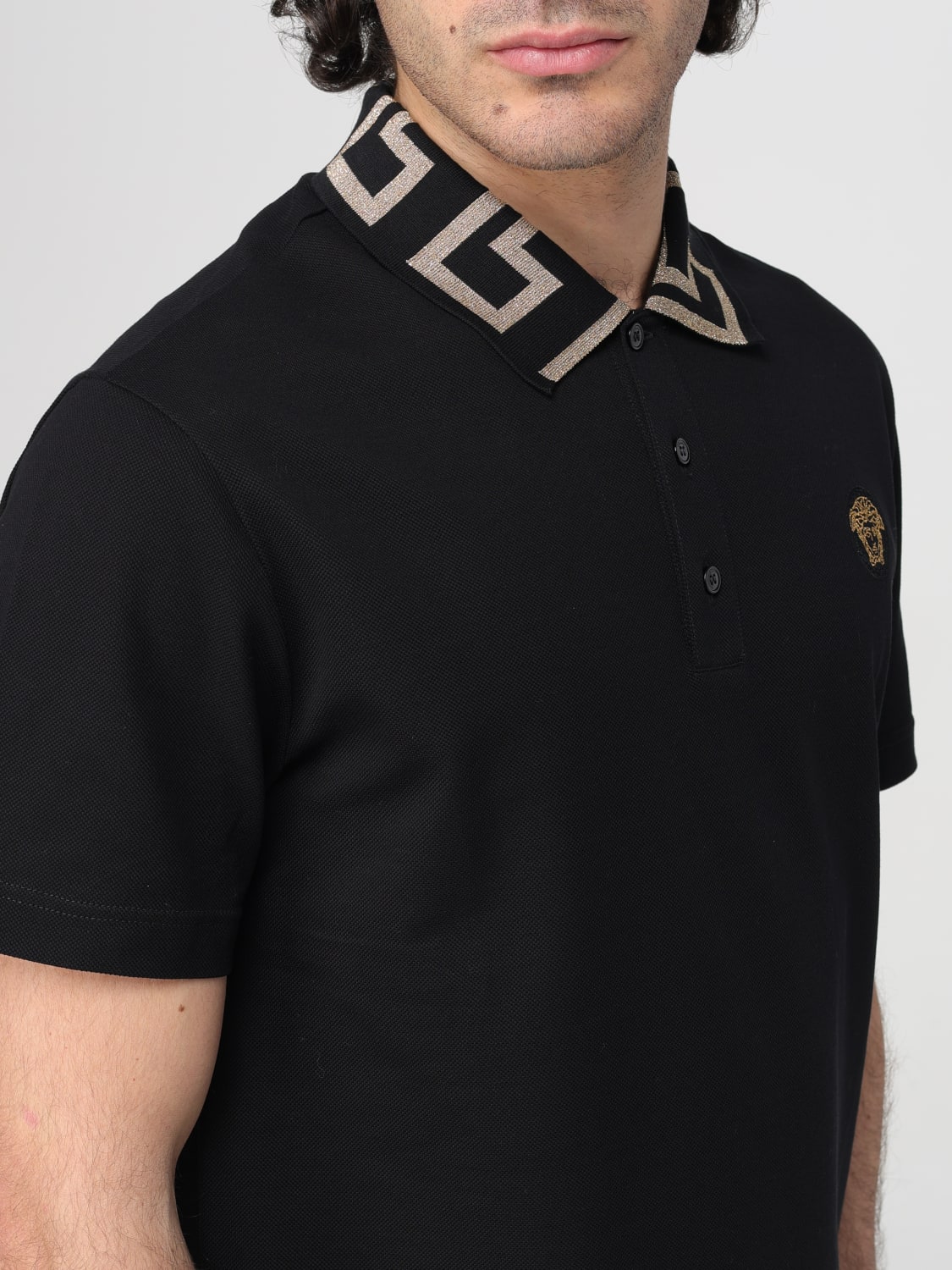 VERSACE POLO SHIRT: Polo shirt men Versace, Black - Img 5