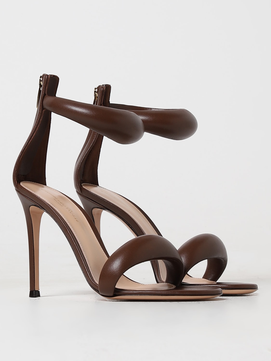 GIANVITO ROSSI SANDALI CON TACCO: Sandalo Bijoux Gianvito Rossi in nappa laminata , Marrone - Img 2