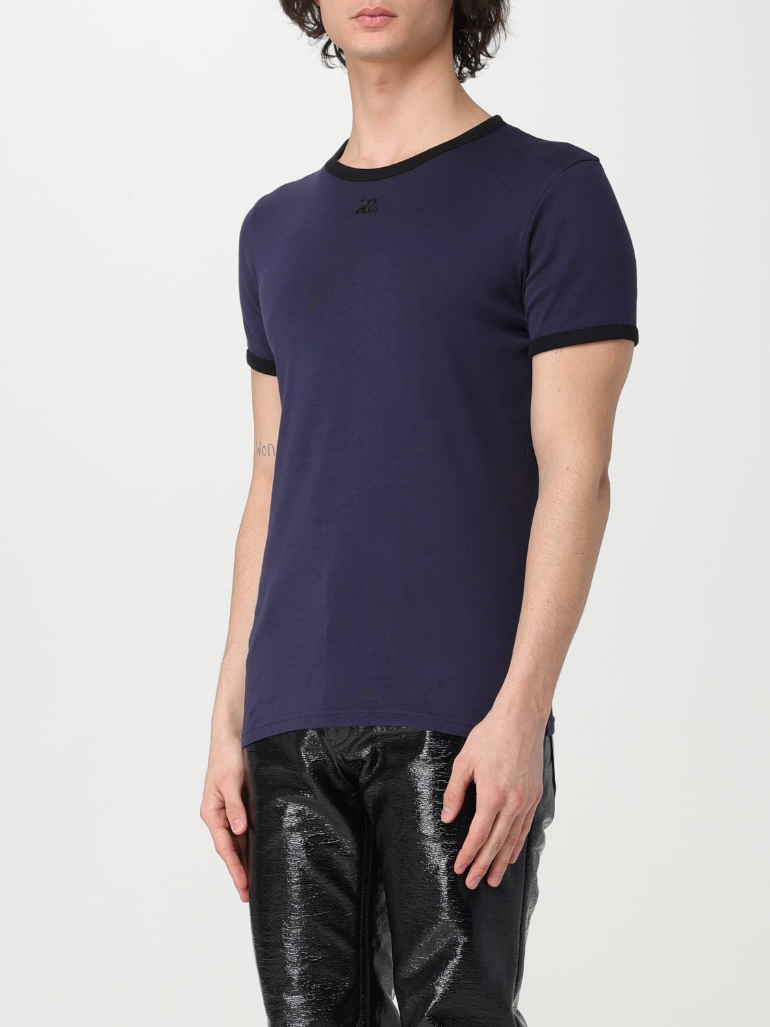 COURRÈGES Tシャツ: Tシャツ メンズ CourrÈges, ブルー - Img 4