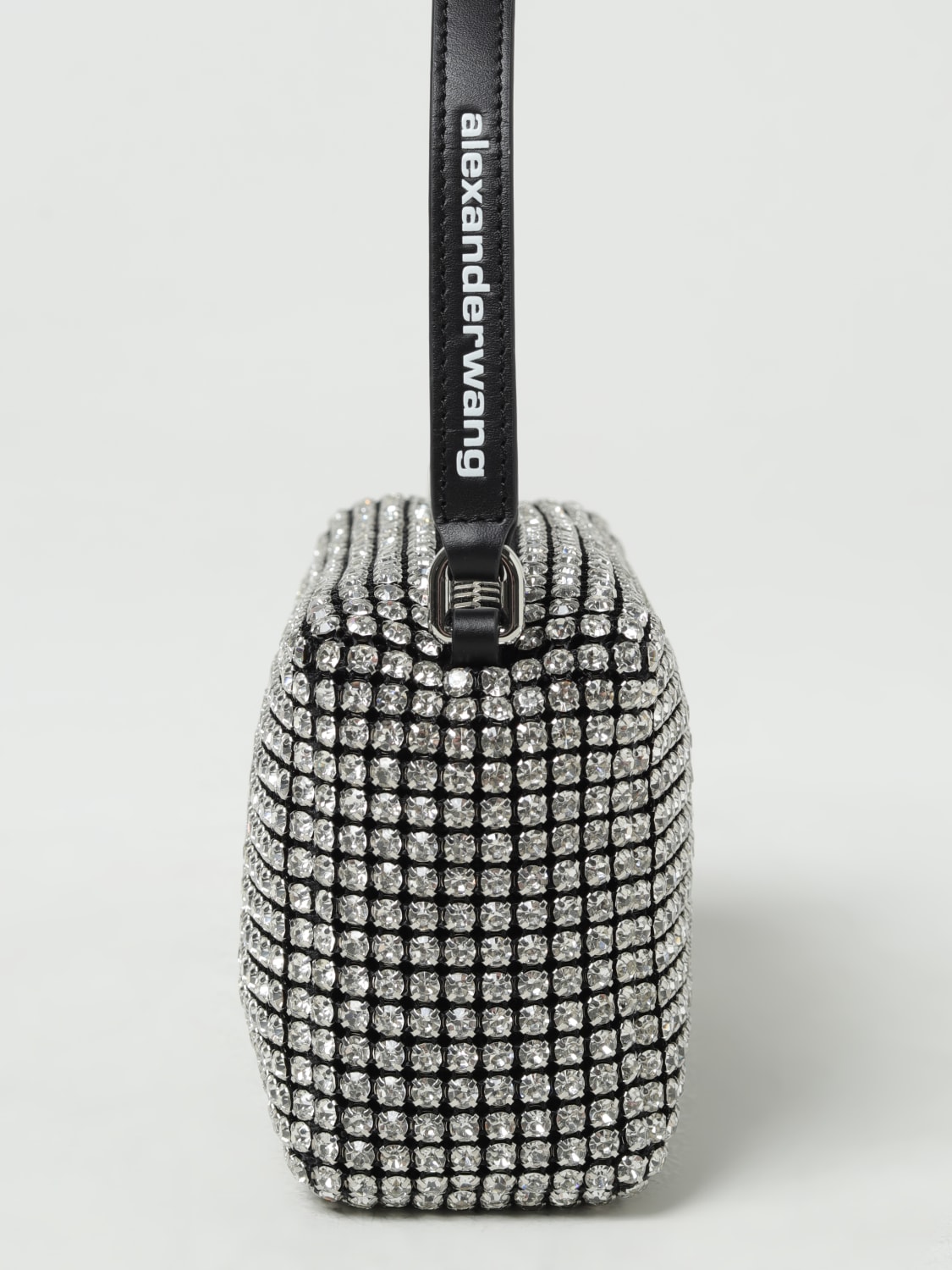 ALEXANDER WANG MINI BAG: Alexander Wang Heiress bag in fabric with rhinestones, Silver - Img 3