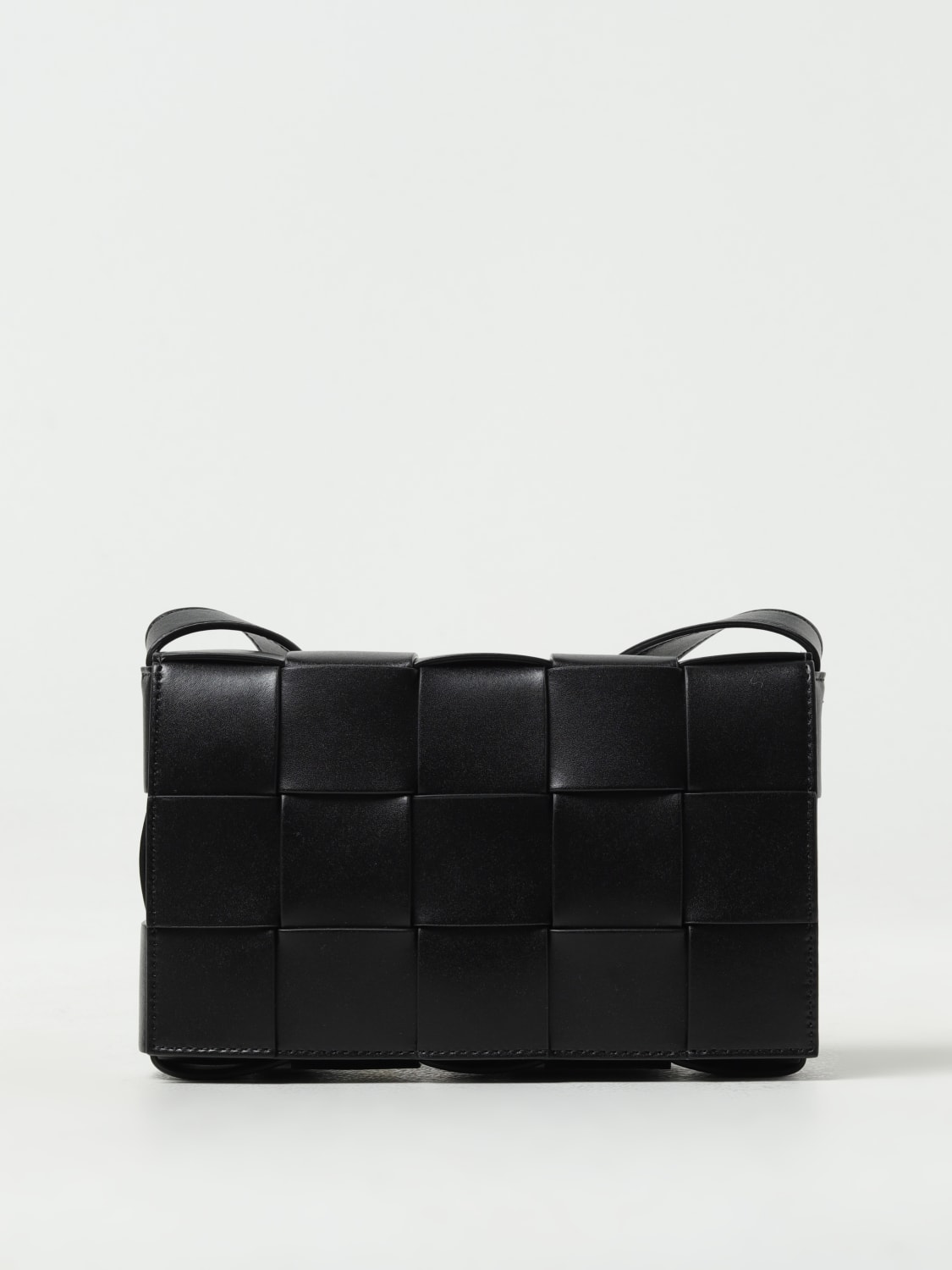 BOTTEGA VENETA SHOULDER BAG: Bottega Veneta Cassette bag in woven leather, Black - Img 1