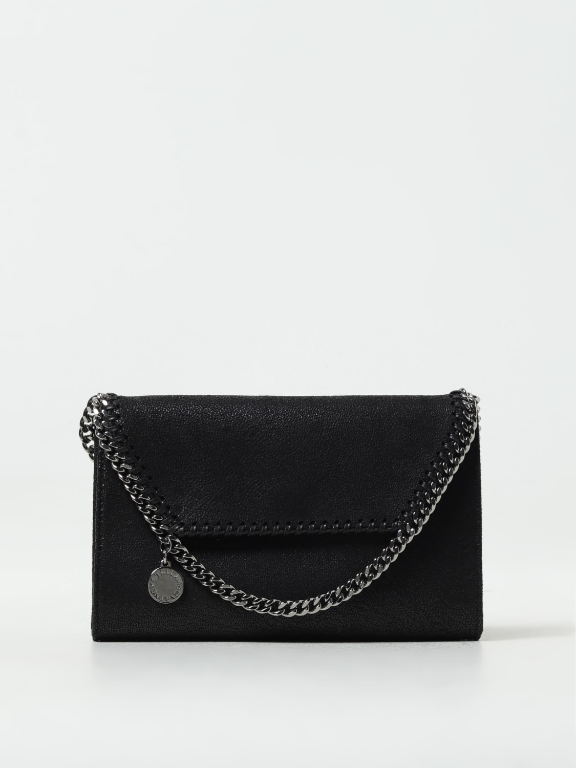 STELLA MCCARTNEY BORSA A TRACOLLA: Borsa Falabella Stella McCartney in pelle sintetica cracklé, Nero - Img 1