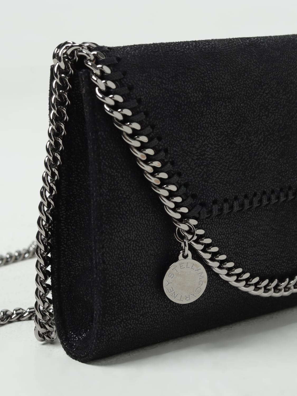 STELLA MCCARTNEY BORSA A TRACOLLA: Borsa Falabella Stella McCartney in pelle sintetica cracklé, Nero - Img 3