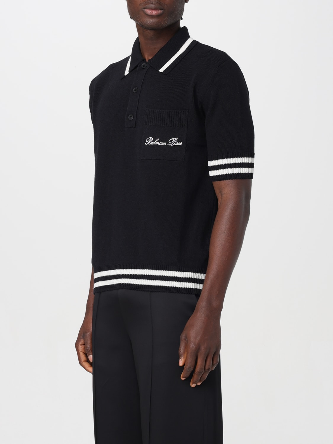 BALMAIN POLO SHIRT: Polo shirt men Balmain, Black - Img 3