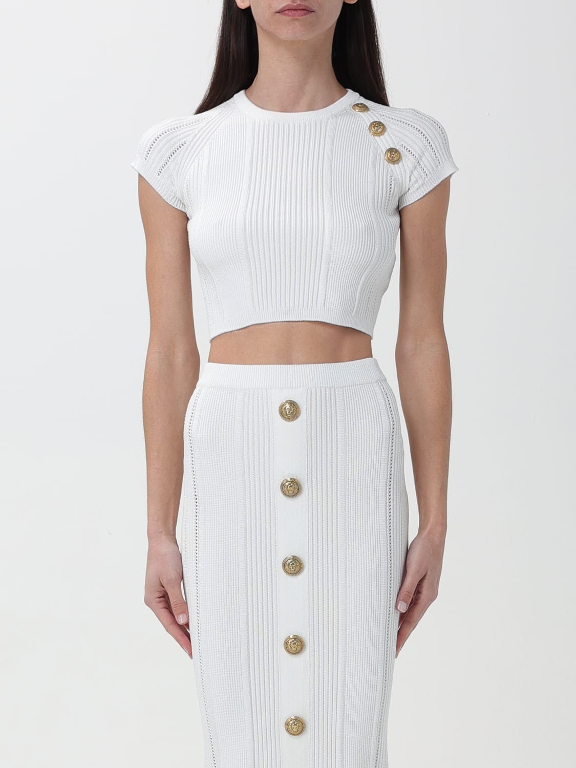 BALMAIN TOP: Top femme Balmain, Blanc - Img 1