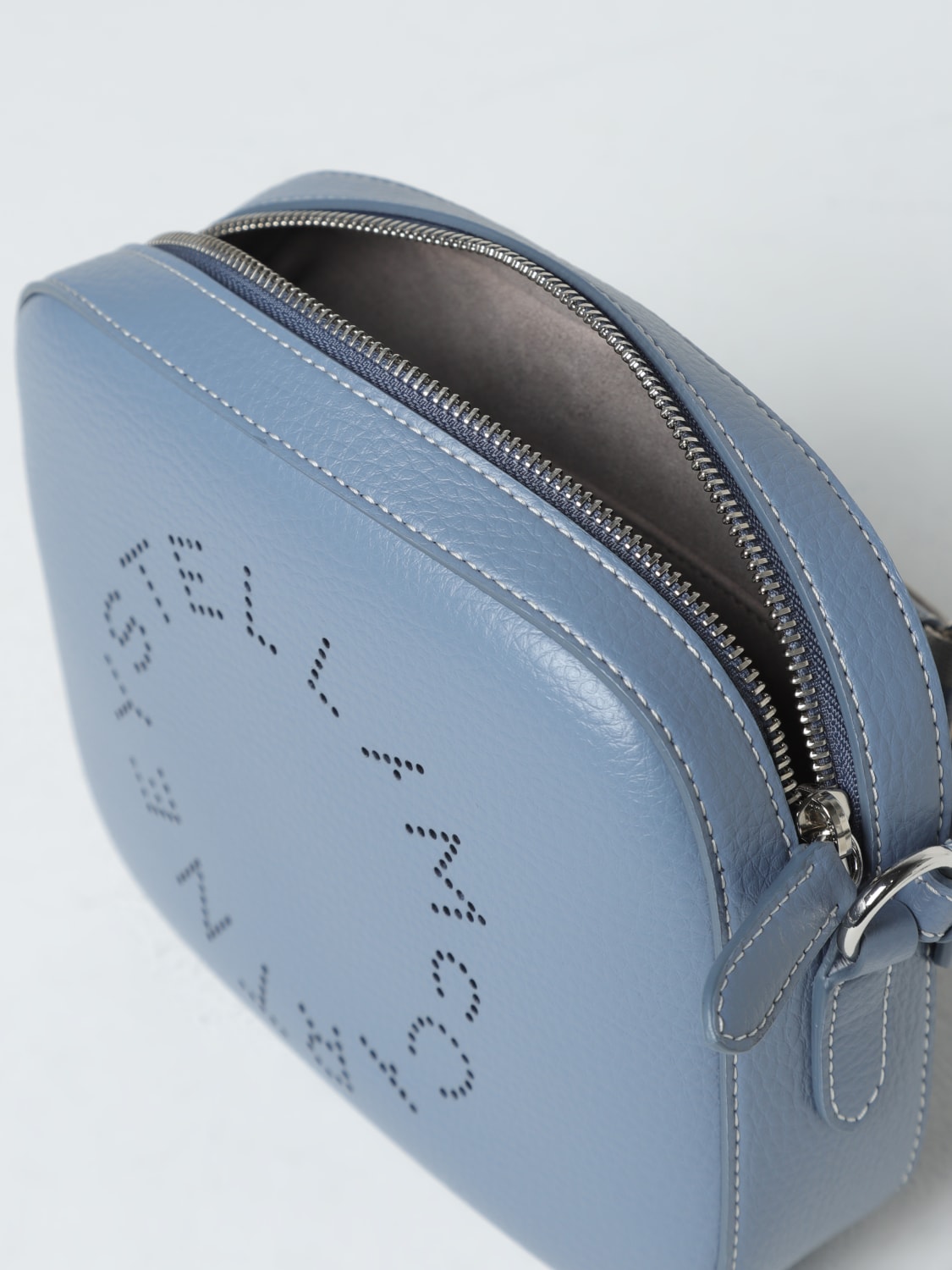 STELLA MCCARTNEY BORSA MINI: Borsa Stella McCartney in pelle sintetica a grana, Celeste - Img 4