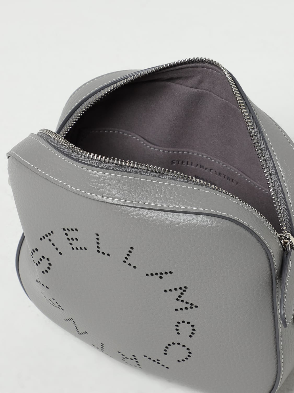 STELLA MCCARTNEY BORSA MINI: Borsa Stella McCartney in pelle sintetica a grana, Grigio - Img 4
