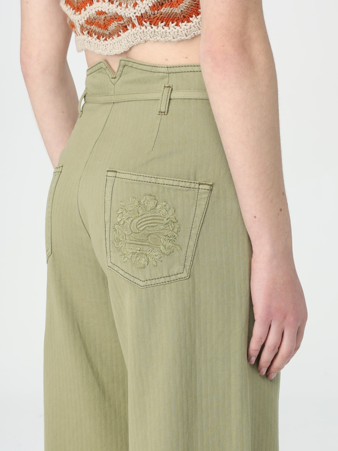 デニム・ジーパン ETRO Woman Jeans Green WRNB0006AC169 V0688 Etro Outlet: Jeans woman - Green | Etro jeans WRNB0006AC169