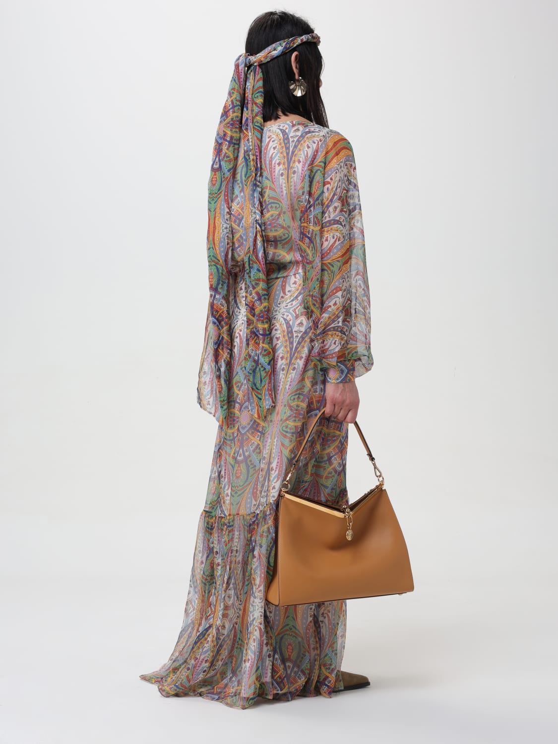 ETRO BORSA A SPALLA: Borsa Vela Etro in pelle, Beige - Img 2