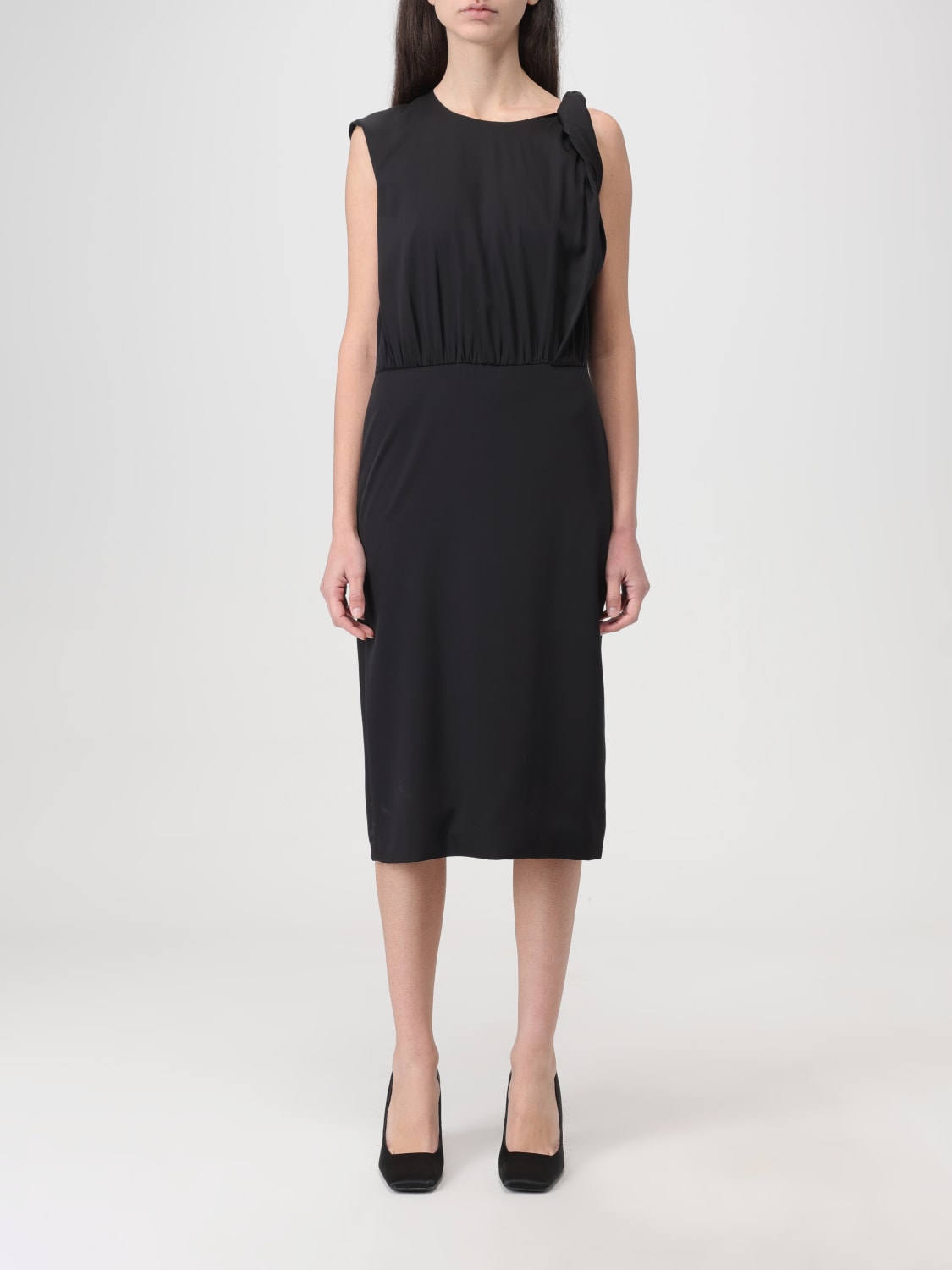 SPORTMAX ABITO: Abito in misto seta Sportmax, Nero - Img 1