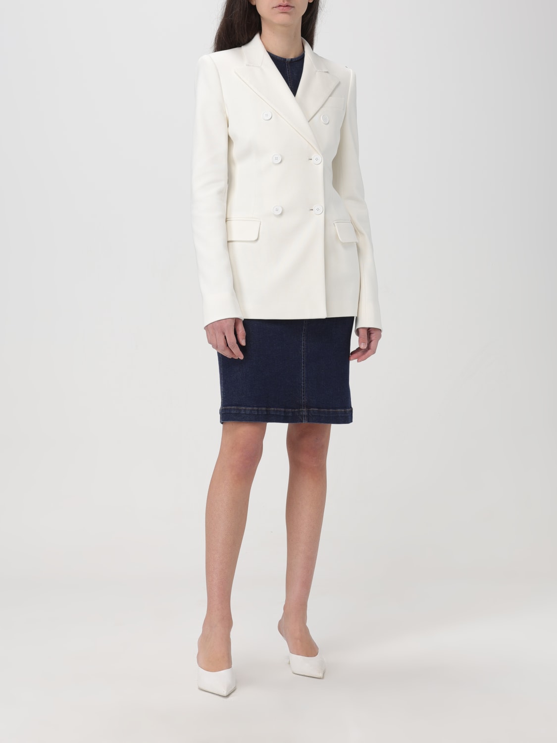 アウターその他 SPORTMAX Woman Blazer White 2412911041600 001 Sportmax Outlet: Jacket woman - White | Sportmax blazer