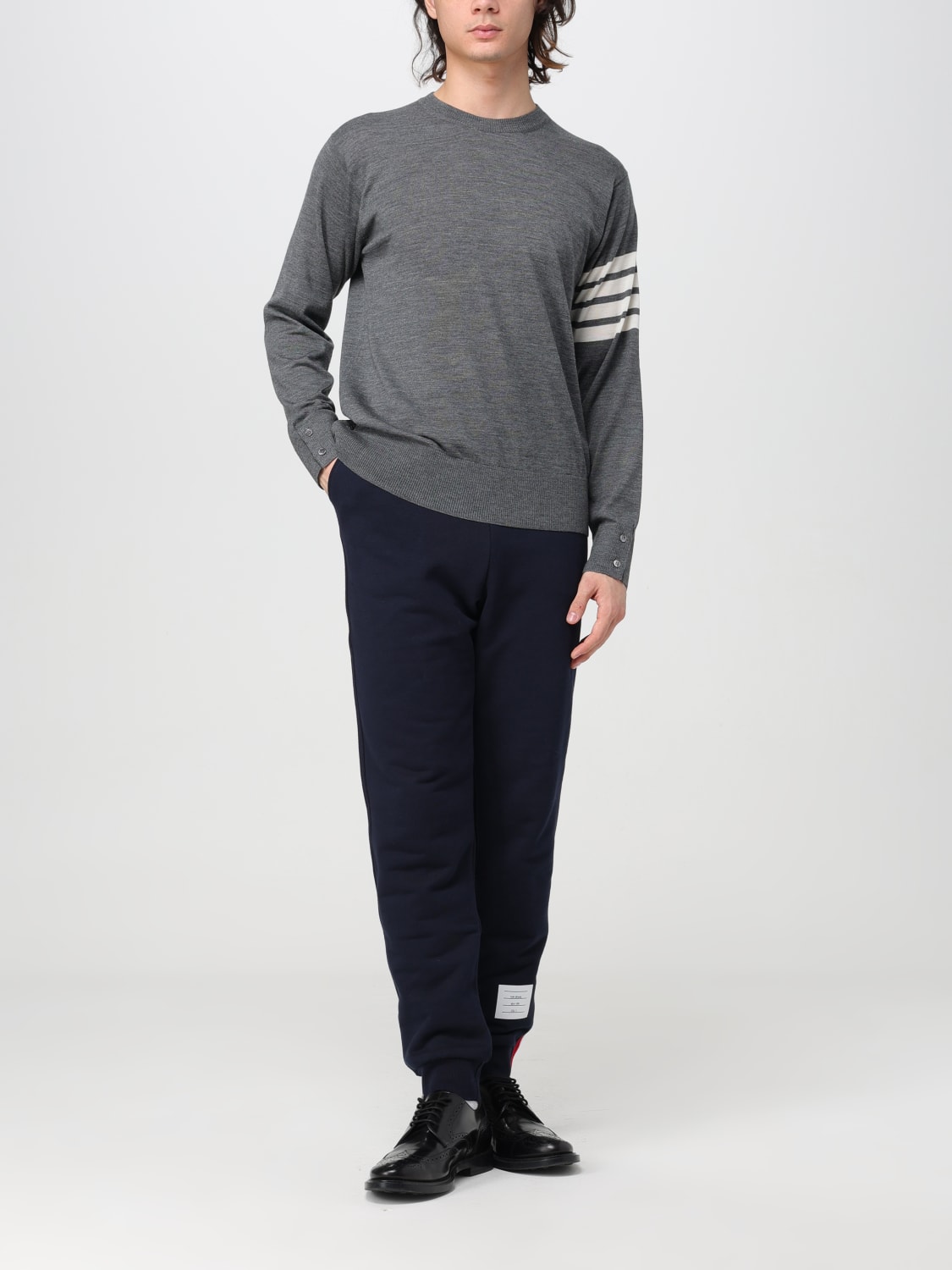 THOM BROWNE SWEATER: Sweater men Thom Browne, Grey - Img 2