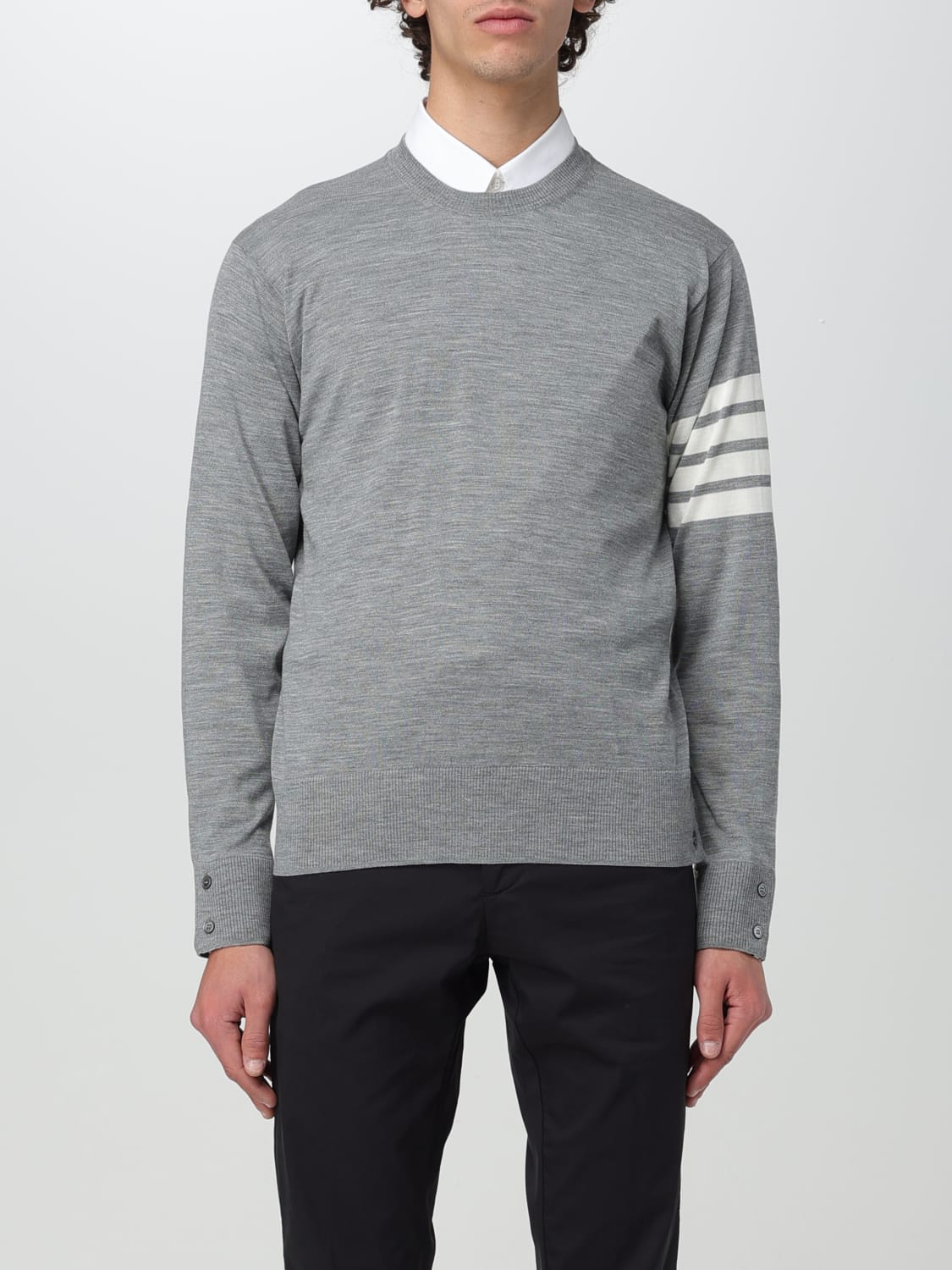 THOM BROWNE SWEATER: Sweater men Thom Browne, Mouse Grey - Img 1