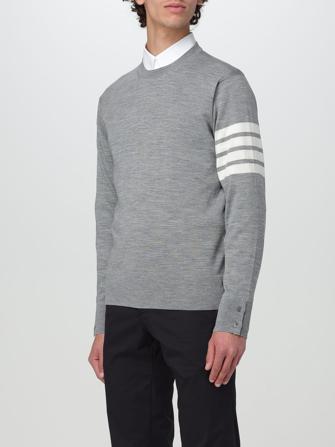 THOM BROWNE SWEATER: Sweater men Thom Browne, Mouse Grey - Img 4