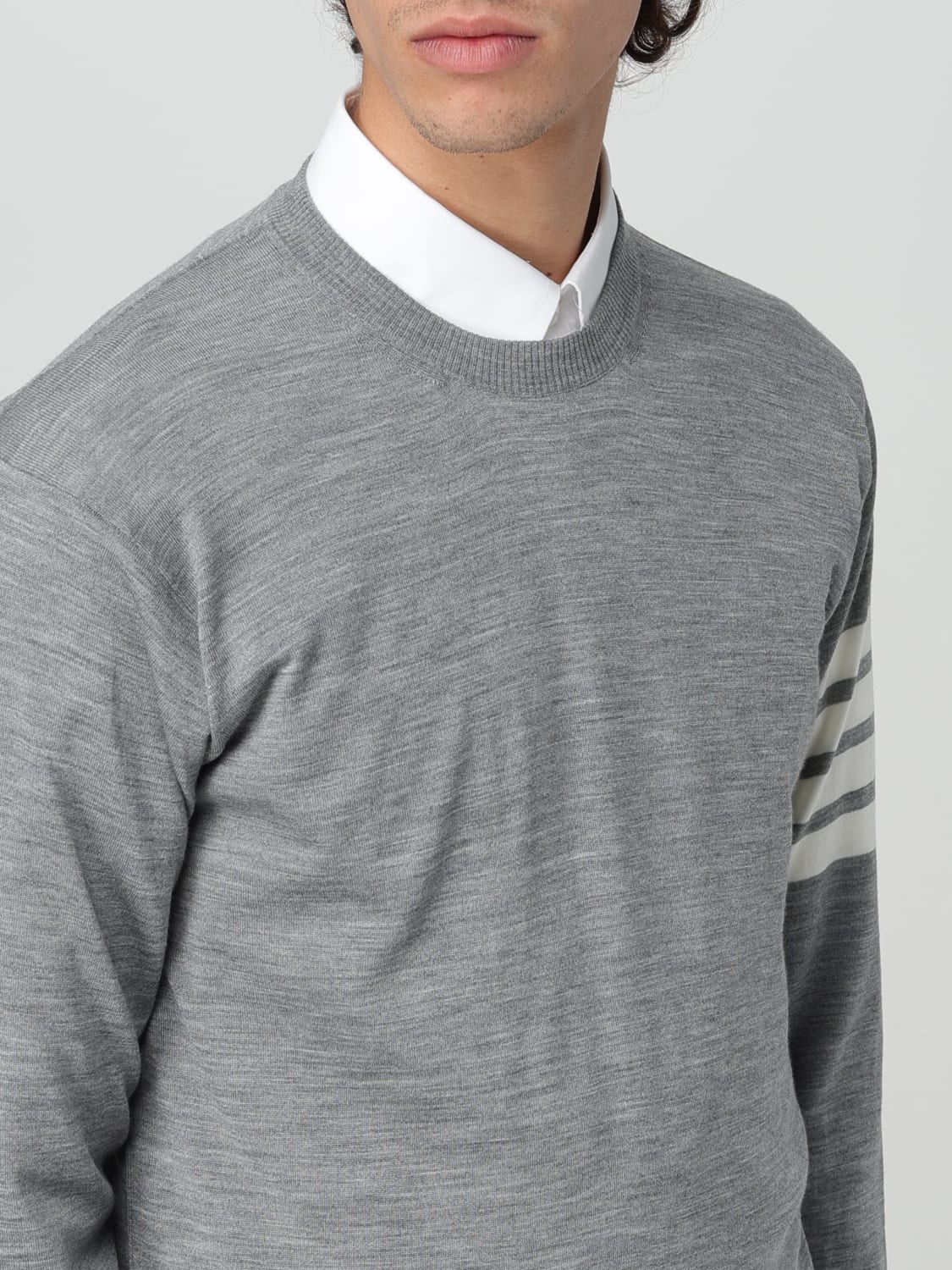 THOM BROWNE SWEATER: Sweater men Thom Browne, Mouse Grey - Img 5