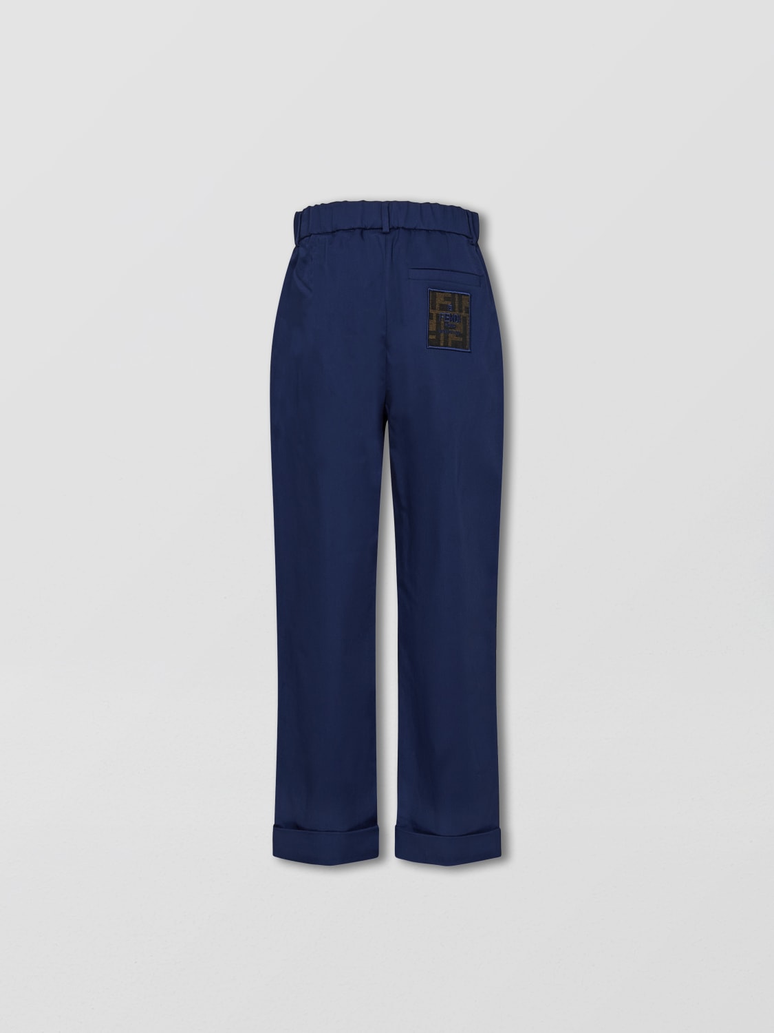 FENDI PANTALONI: Pantalone chino Fendi Kids in gabardine , Blue - Img 2