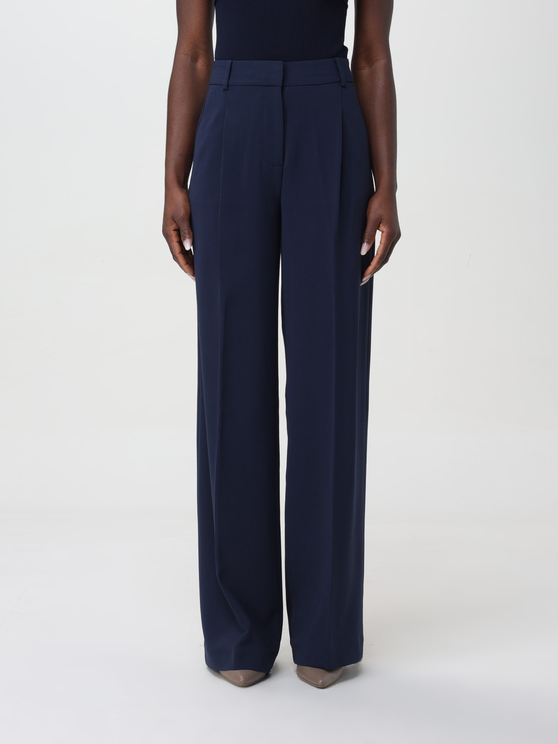 パンツ Michael Kors Woman Pants Blue MS330H2ENX 409 Crepe Wide-Leg Pants | Michael Kors [US]