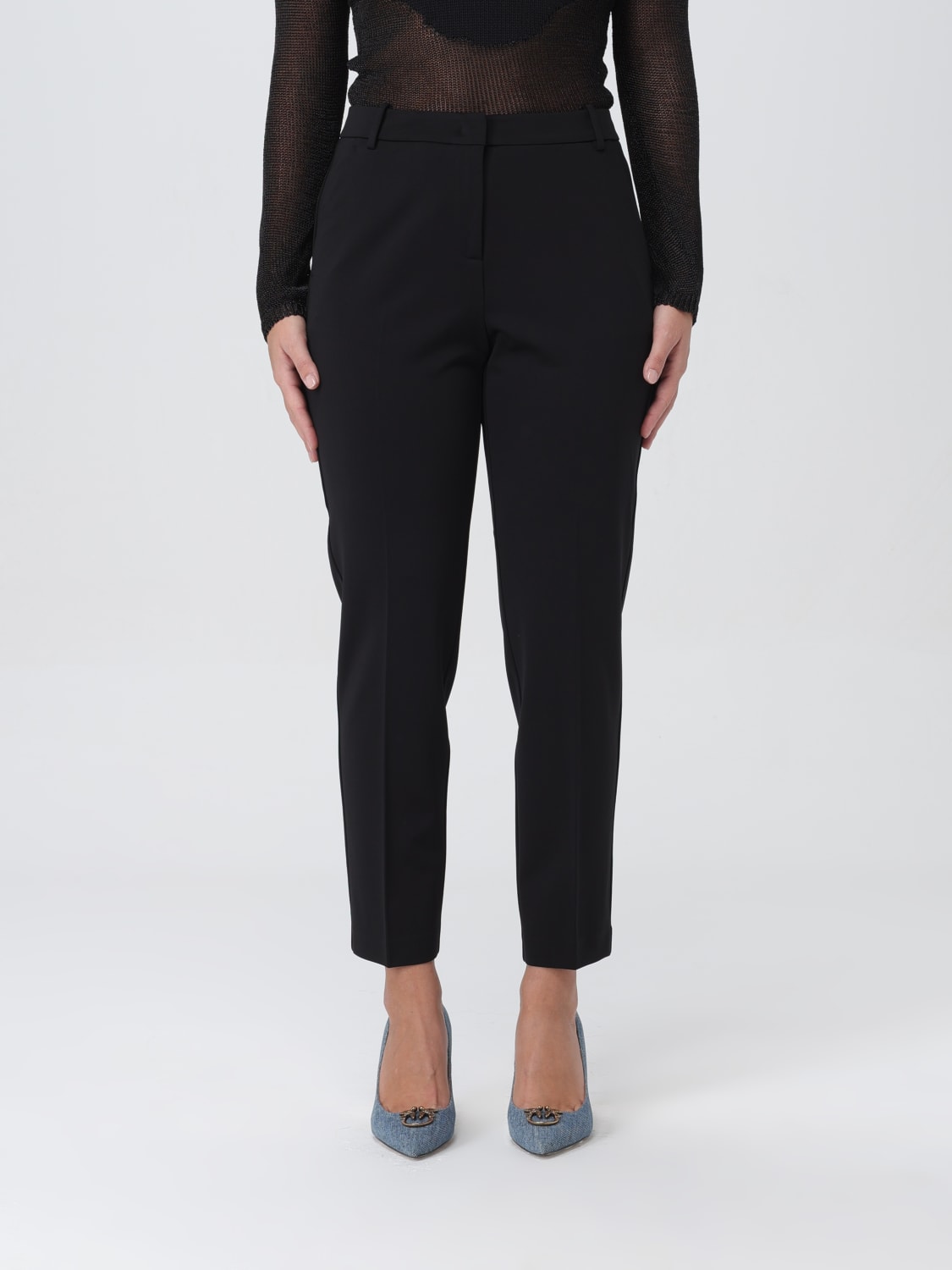パンツ PINKO Woman Pants Black 1N13JBV001 Z99 Pinko Pantalone Woman Sottocasa Pantalone Georgette 104751