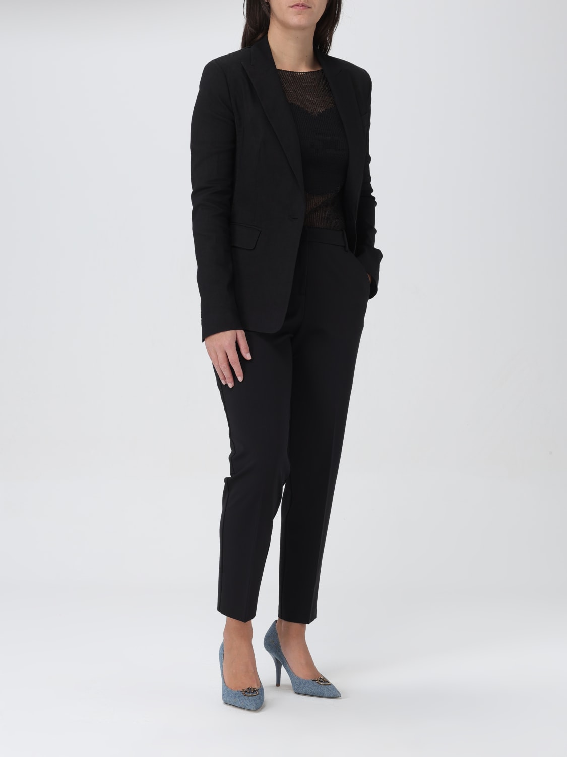 パンツ PINKO Women Straight Pants 100155A1L4Z99 Black Milano-knit cigarette trousers PINKO → Shop Online