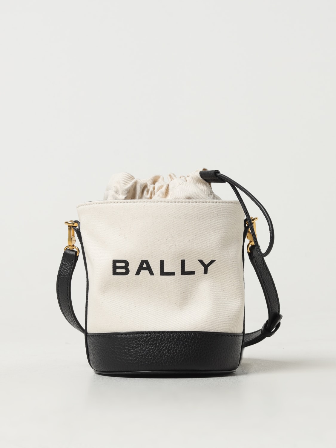 BALLY BORSA MINI: Borsa 8 Hours mini Bally in canvas e pelle, Sabbia - Img 1