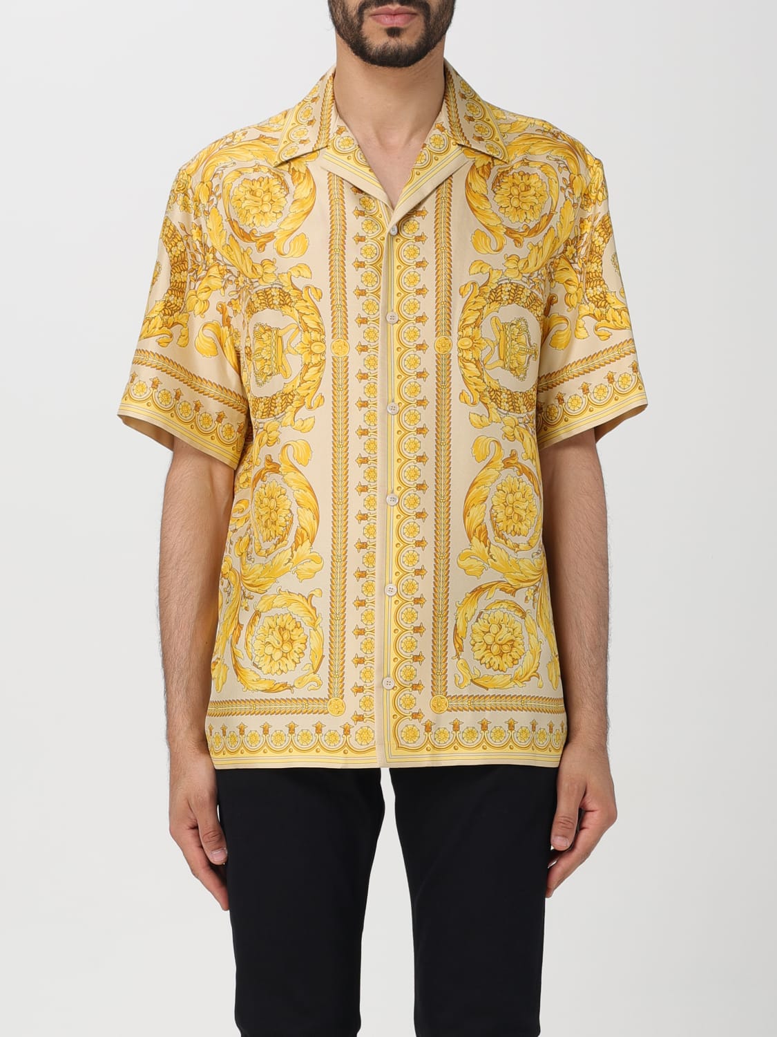 VERSACE SHIRT: Shirt men Versace, Beige - Img 1