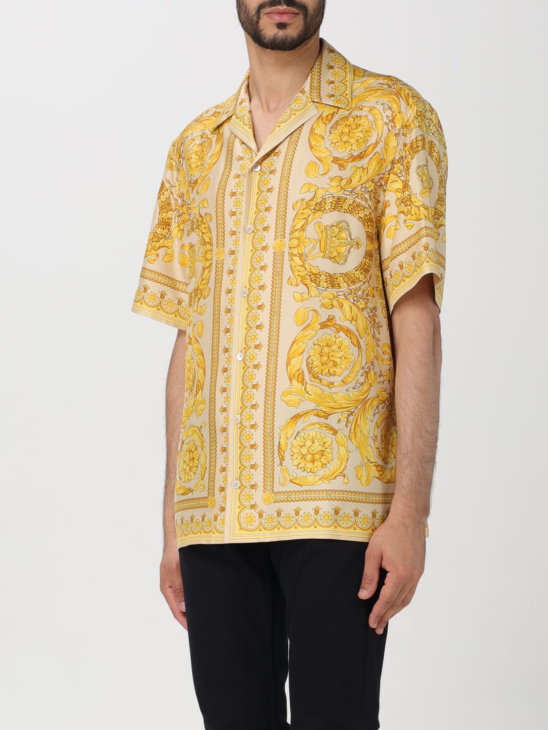 VERSACE SHIRT: Shirt men Versace, Beige - Img 4