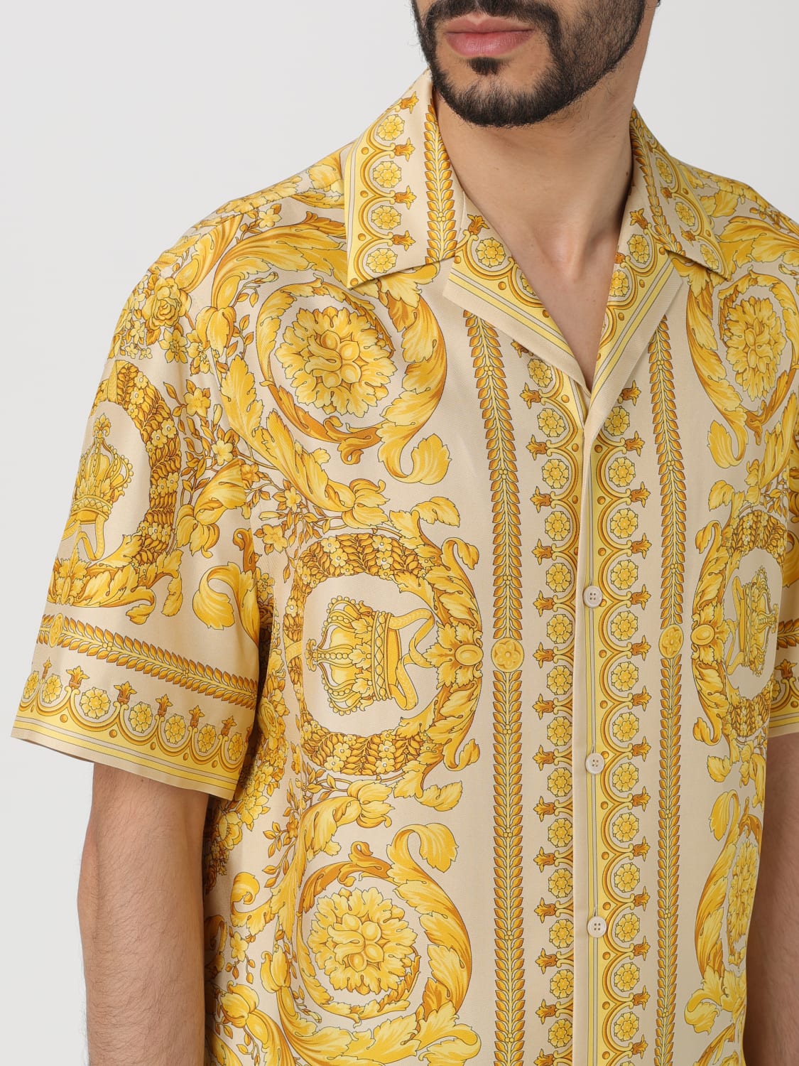 VERSACE SHIRT: Shirt men Versace, Beige - Img 5