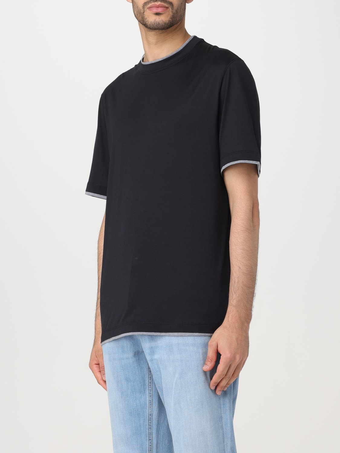 【美品】ブルネロクチネリ　Tシャツ　ホワイト　M〜L Brunello Cucinelli ブルネロクチネリ モニーレ付き Tシャツ