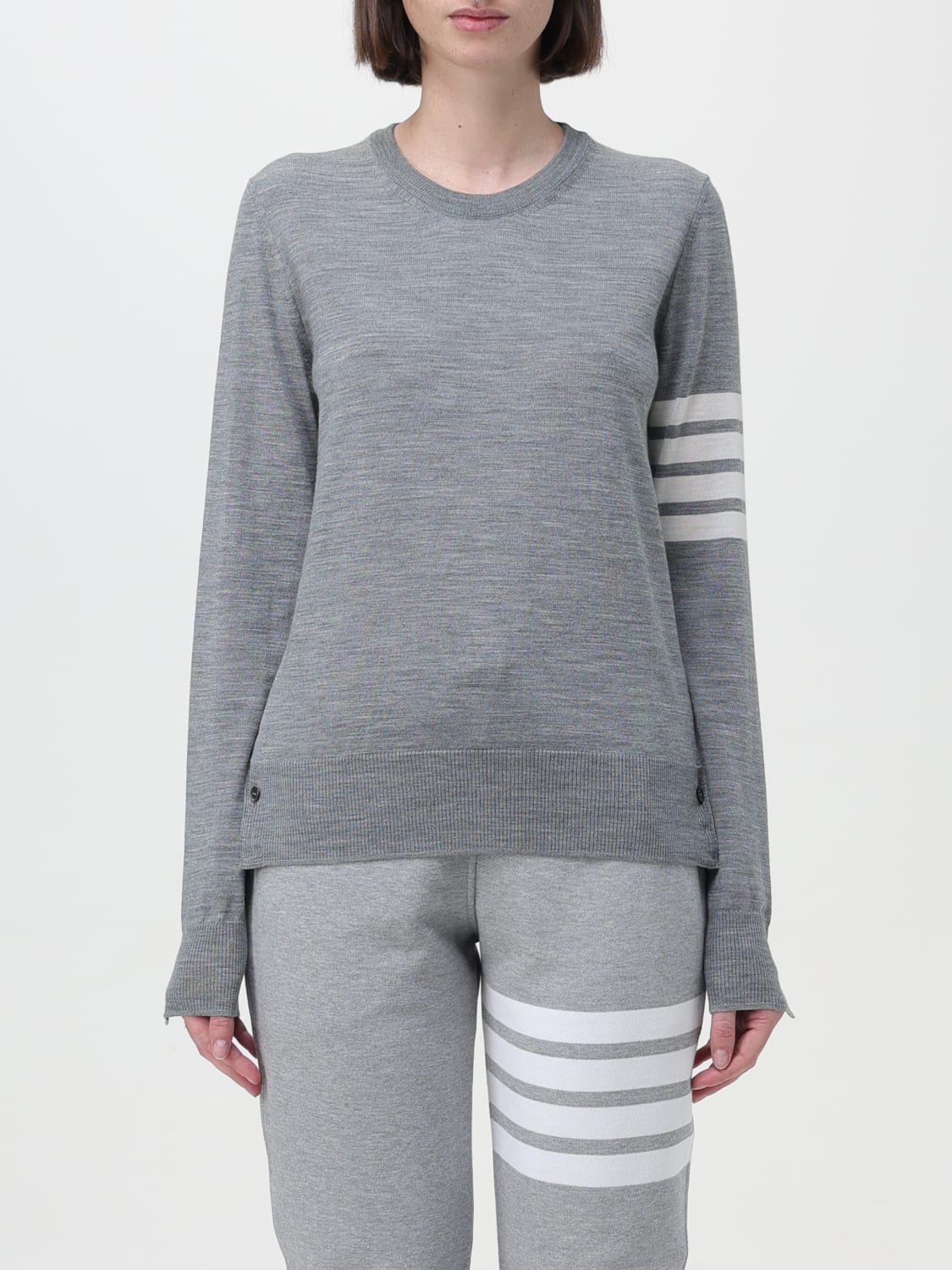 THOM BROWNE SWEATER: Sweater woman Thom Browne, Grey - Img 1