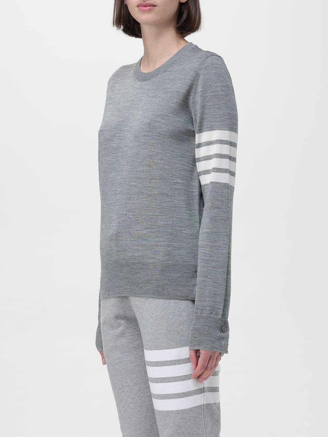 THOM BROWNE SWEATER: Sweater woman Thom Browne, Grey - Img 4