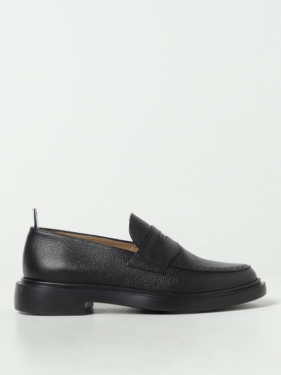 THOM BROWNE MOCASSINI: Mocassino Thom Browne in pelle a grana, Nero - Img 1