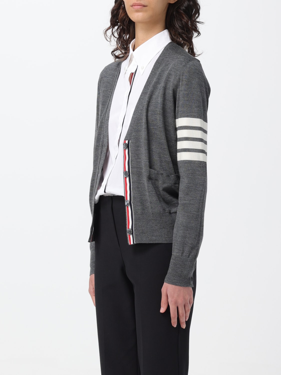 THOM BROWNE PULL: Cardigan femme Thom Browne, Gris - Img 4