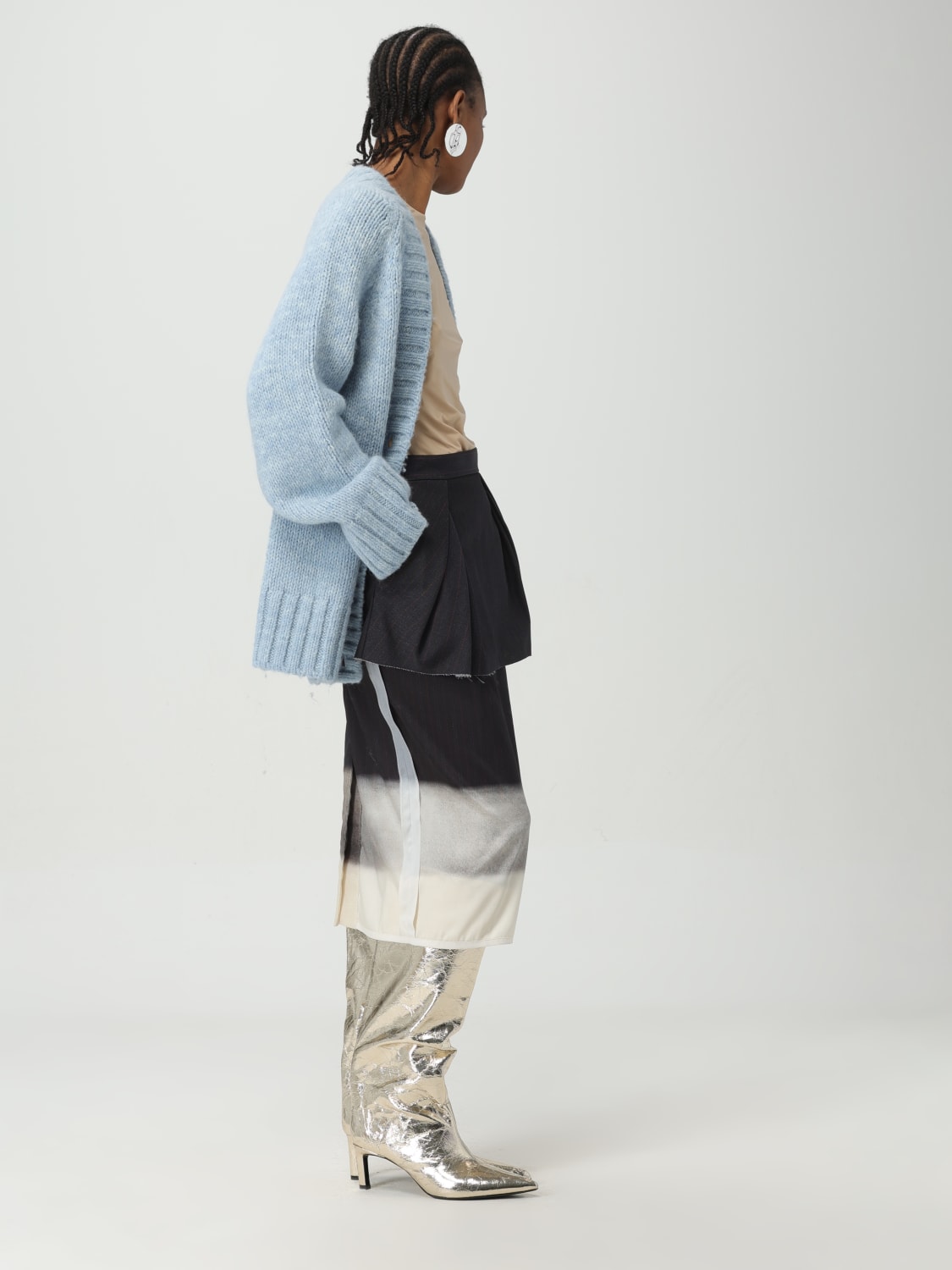 MAISON MARGIELA CARDIGAN: Sweater woman Maison Margiela, Gnawed Blue - Img 2