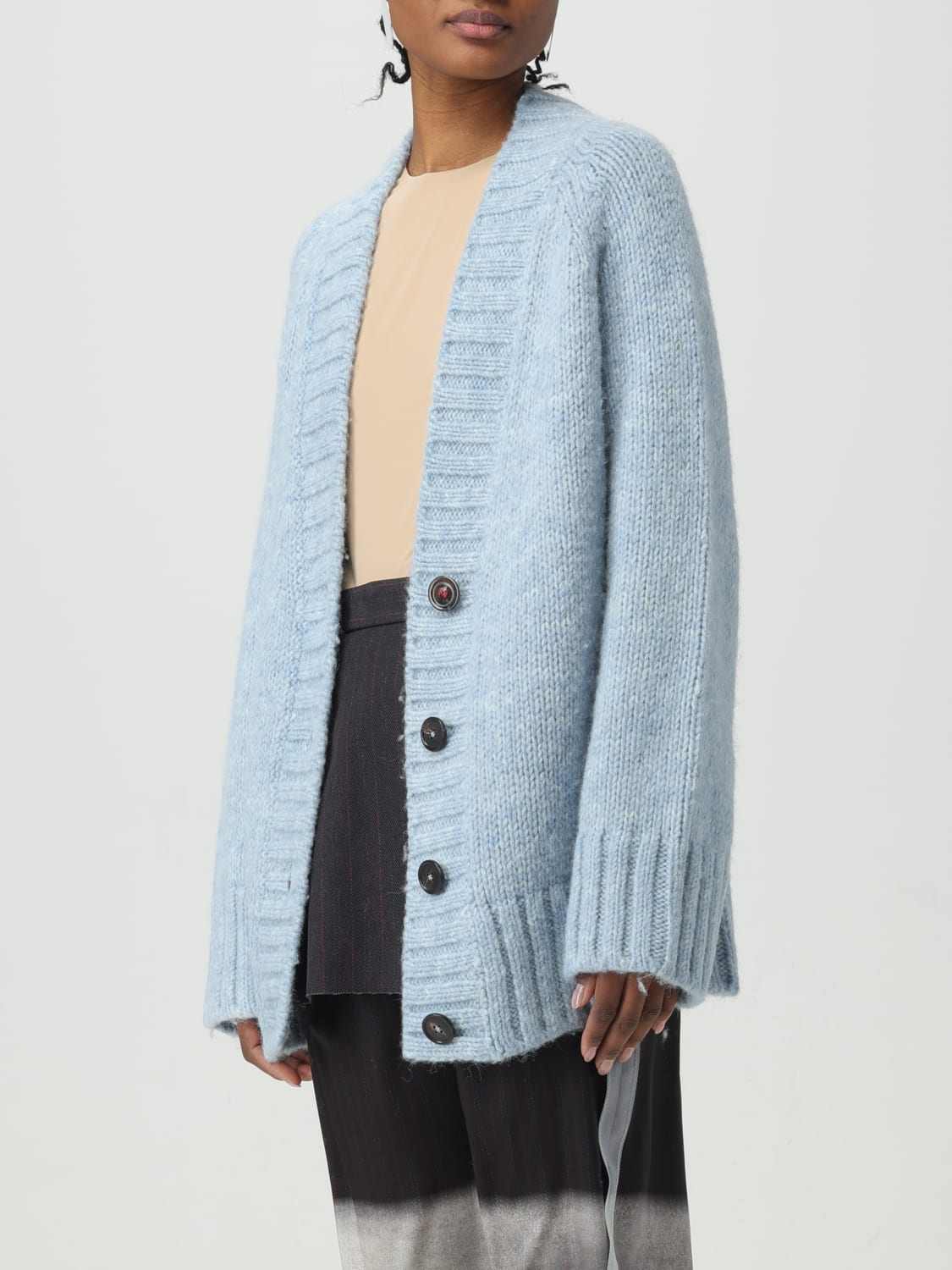 MAISON MARGIELA CARDIGAN: Sweater woman Maison Margiela, Gnawed Blue - Img 4