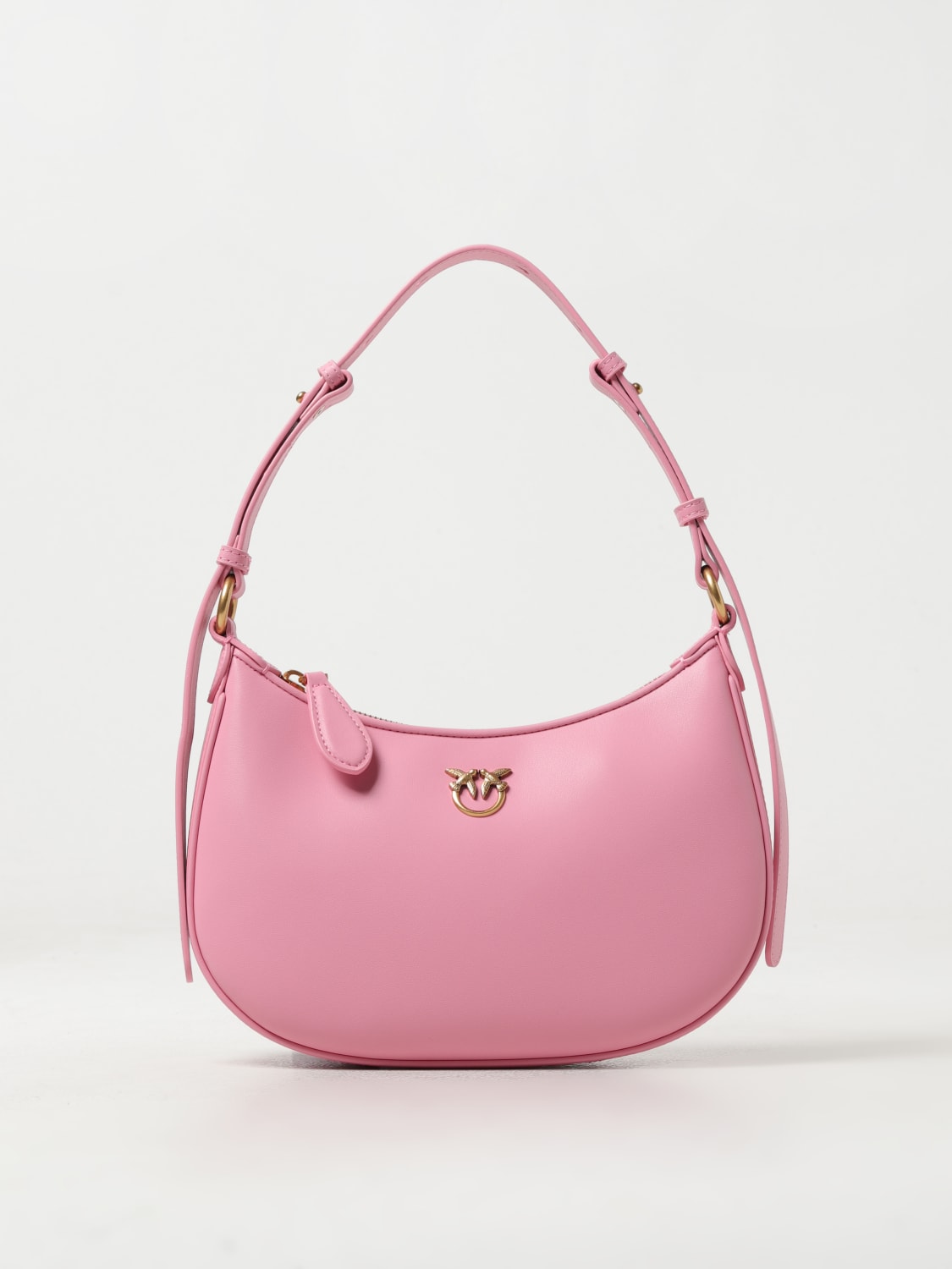 PINKO BORSA A MANO: Borsa Half Moon Pinko in pelle, Rosa - Img 1