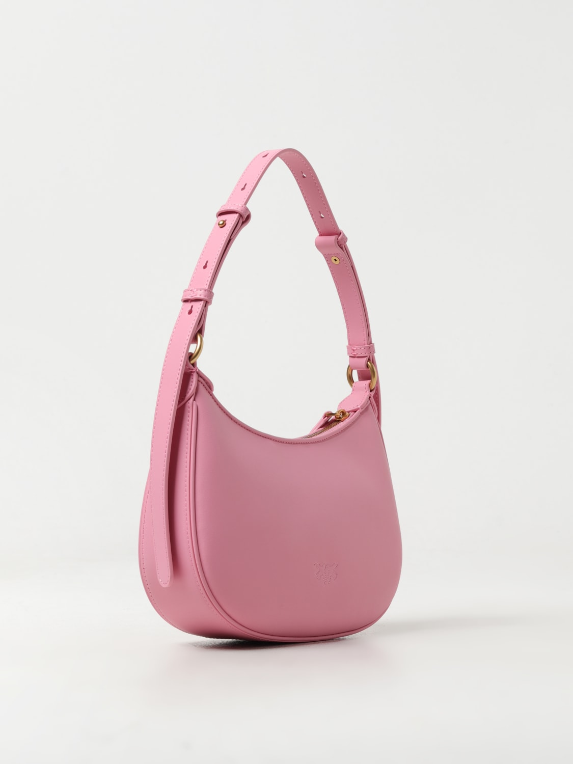 PINKO BORSA A MANO: Borsa Half Moon Pinko in pelle, Rosa - Img 2