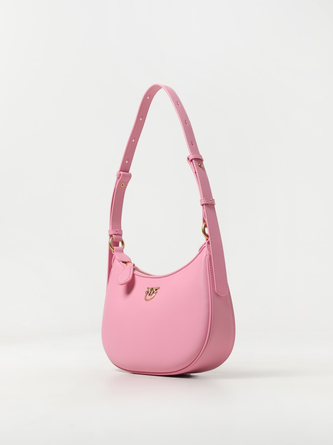 PINKO BORSA A MANO: Borsa Half Moon Pinko in pelle, Rosa - Img 3