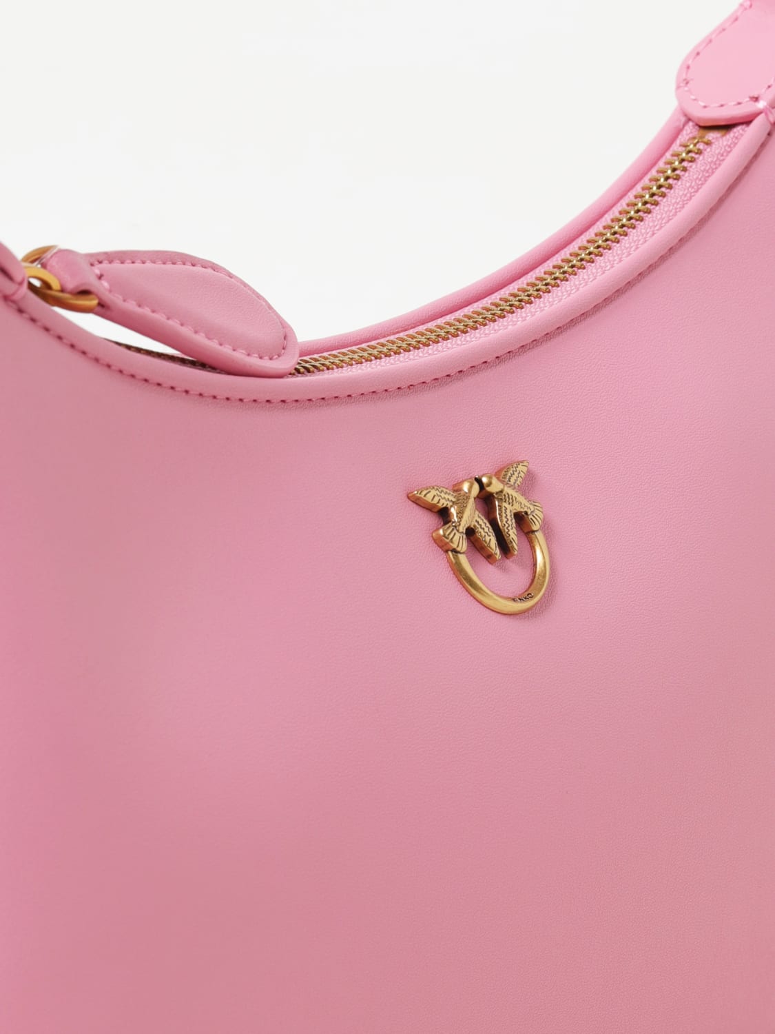 PINKO BORSA A MANO: Borsa Half Moon Pinko in pelle, Rosa - Img 4