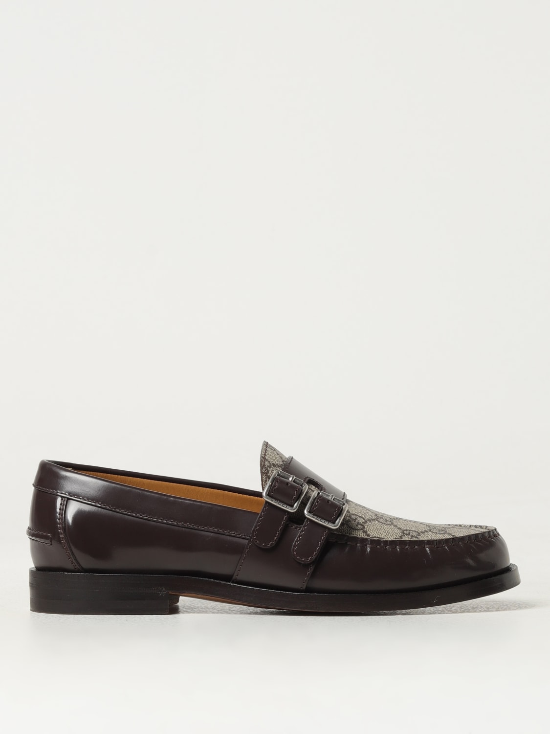 Giglio Monk Strap Gucci in tessuto GG Supreme e pelle