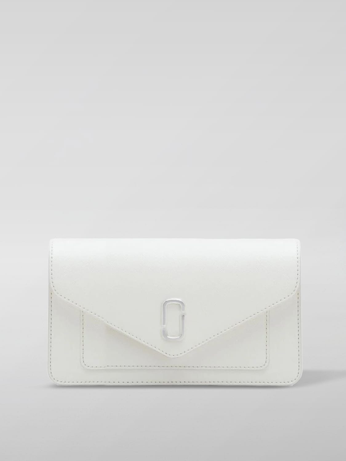 MARC JACOBS BORSA MINI: Borsa wallet The Double J Marc Jacobs in pelle saffiano , Bianco - Img 1