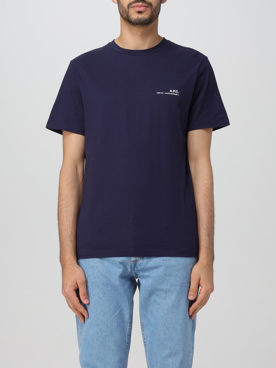 A.P.C. T-SHIRT: T-shirt A.P.C. in cotone , Blue - Img 1