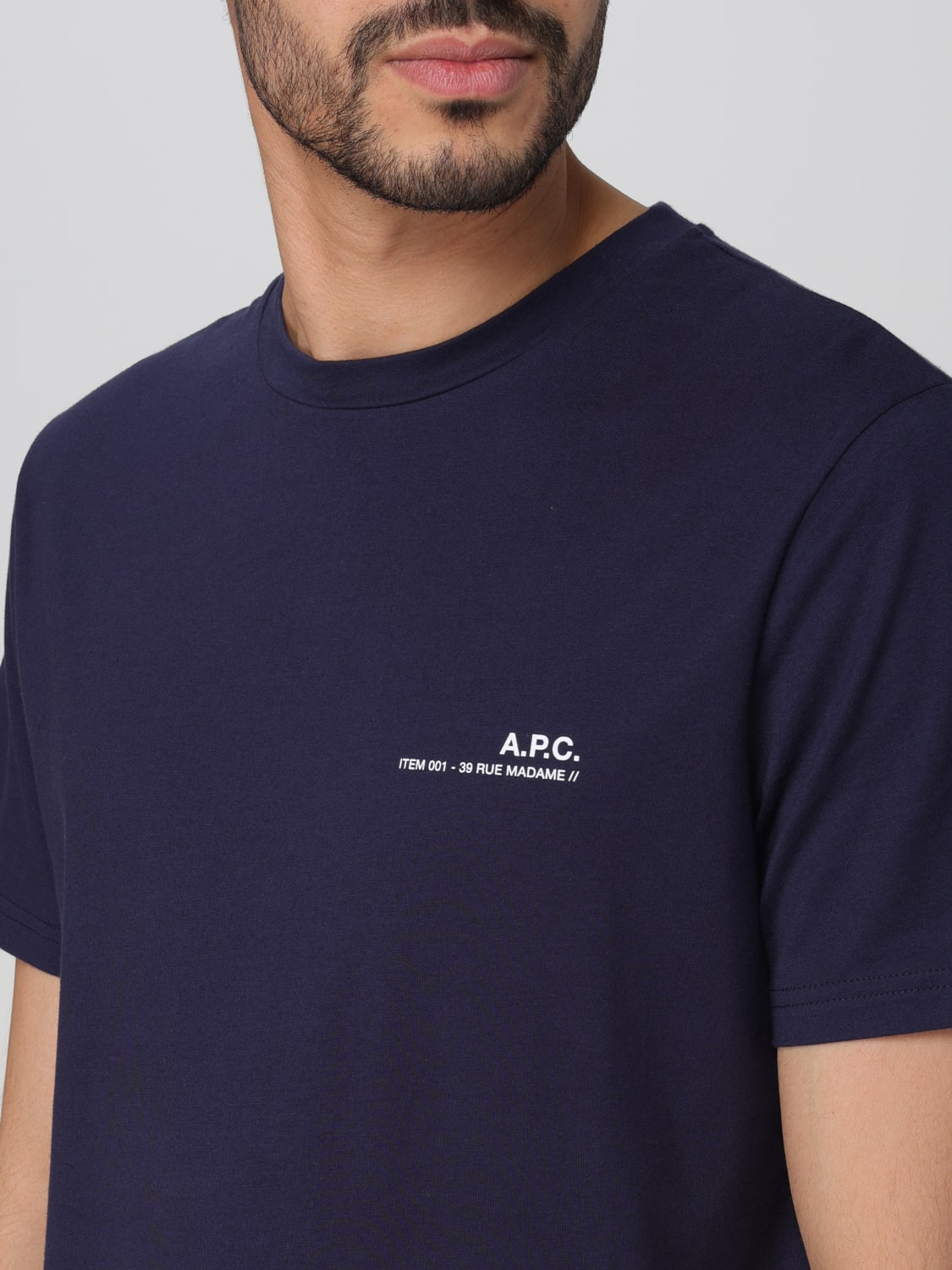 A.P.C. T-SHIRT: T-shirt A.P.C. in cotone , Blue - Img 3